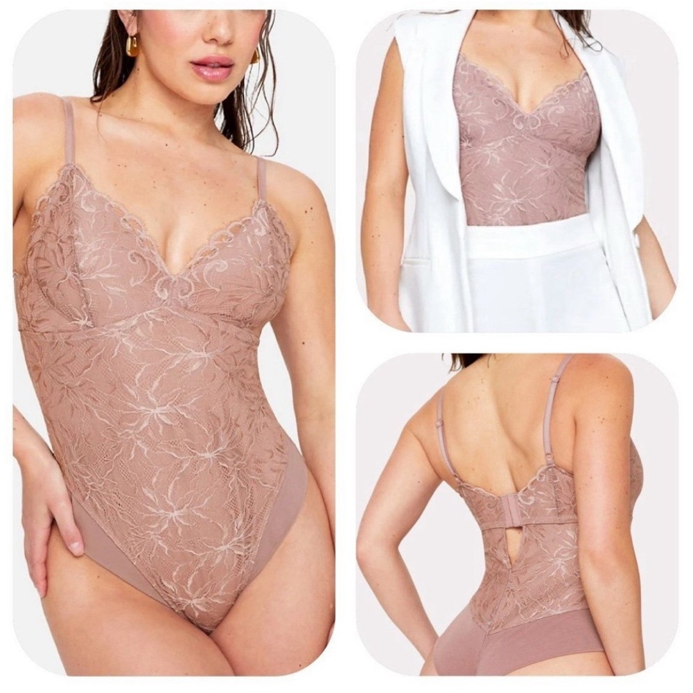NWOT Yitty x Fabletics 2X mink shade lace bodysuit - Picture 10 of 10